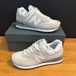 New Balance 574 Light Gray White